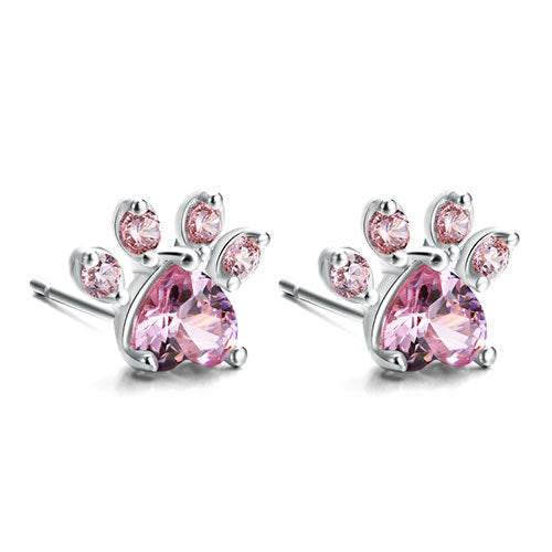 Conjunto de Joyería de Huella en Oro Rosa – 4 Piezas con Corazón de Zirconia (Anillo, Collar, Pendientes, Pulsera)