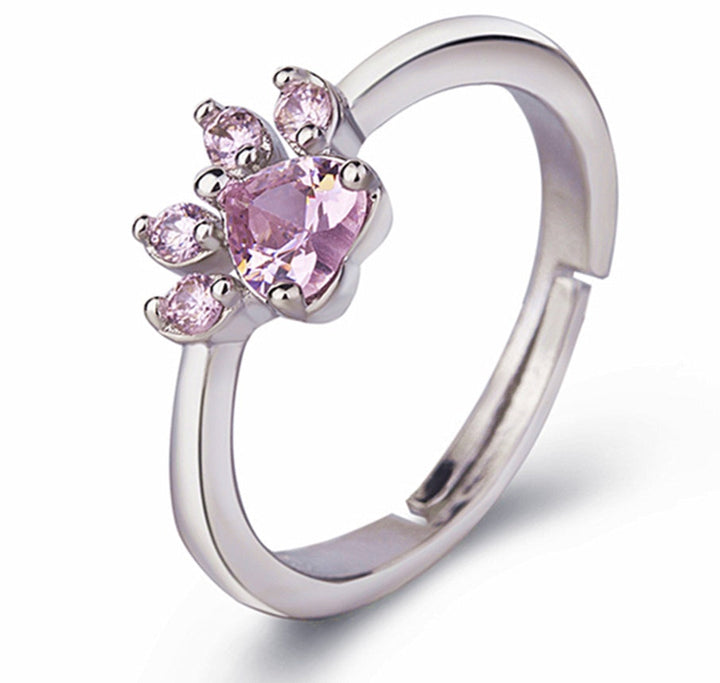 Conjunto de Joyería de Huella en Oro Rosa – 4 Piezas con Corazón de Zirconia (Anillo, Collar, Pendientes, Pulsera)