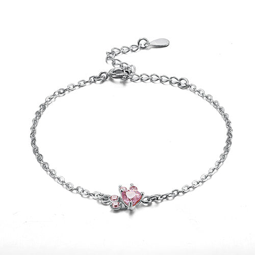 Conjunto de Joyería de Huella en Oro Rosa – 4 Piezas con Corazón de Zirconia (Anillo, Collar, Pendientes, Pulsera)