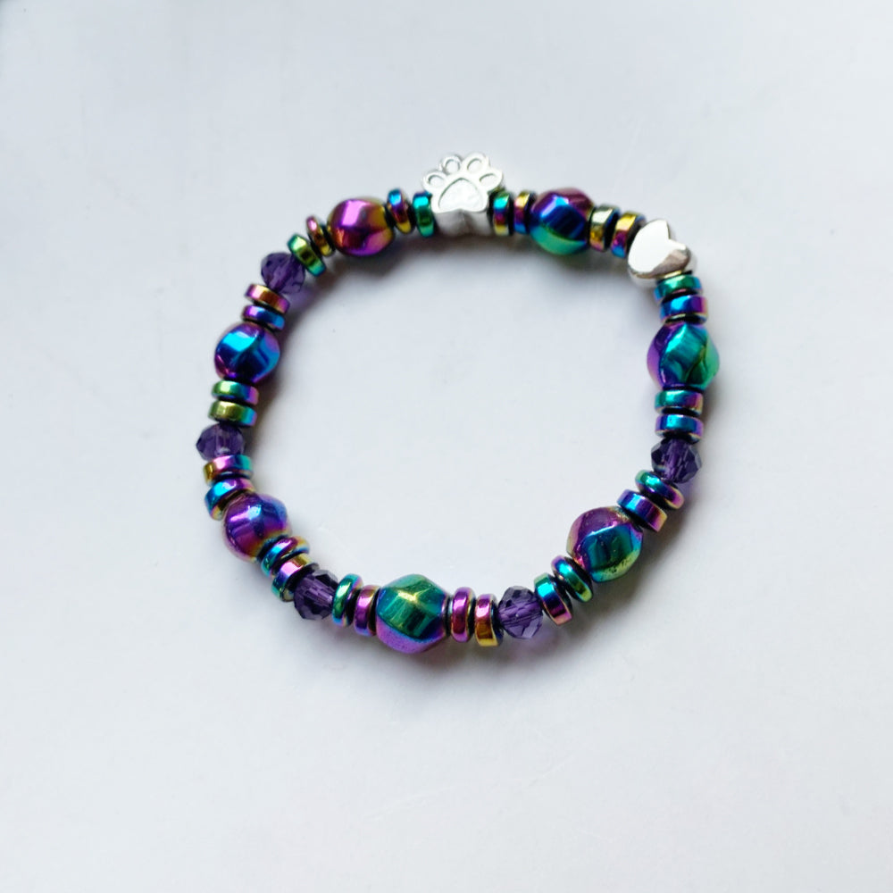 Pulsera Magnética con Charm de Huella de Patas