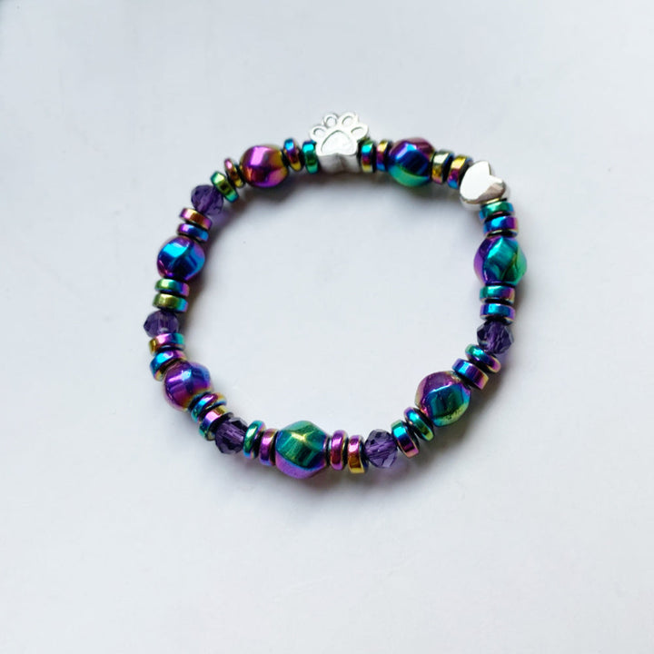 Pulsera Magnética con Charm de Huella de Patas
