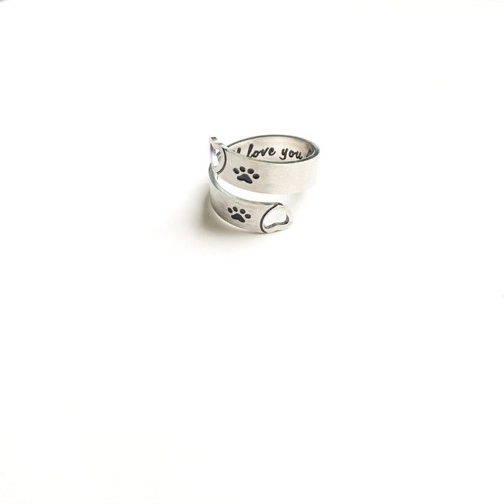 Anillo Ajustable de Huella y Corazón – Acero Inoxidable
