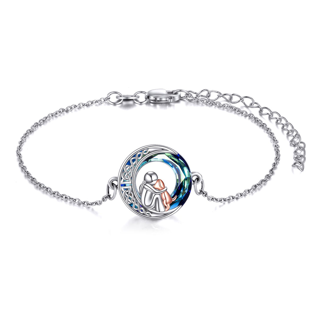 Pulsera de Encanto para Perro Ajustable de Plata Esterlina