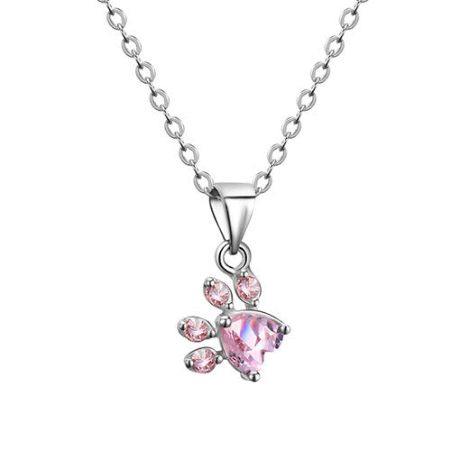Conjunto de Joyería de Huella en Oro Rosa – 4 Piezas con Corazón de Zirconia (Anillo, Collar, Pendientes, Pulsera)