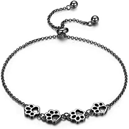 Pulsera de Huella de Patas de Plata Esterlina – Ajuste Ajustable