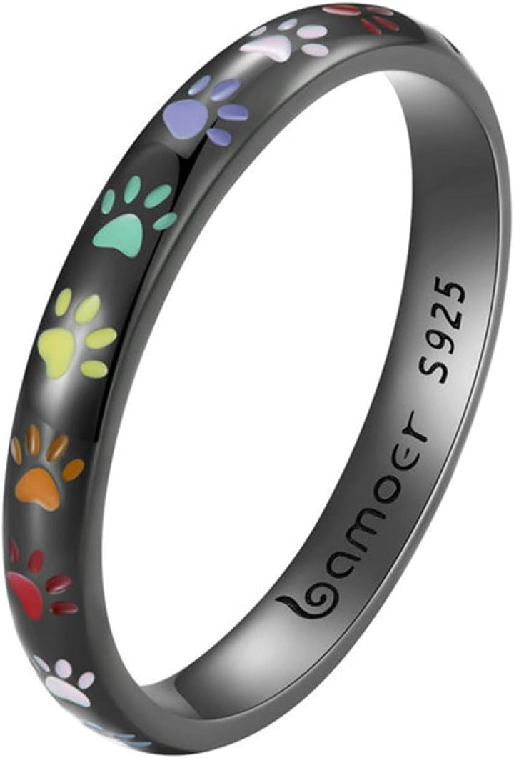 Anillo de Plata de Ley con Diseño de Huella