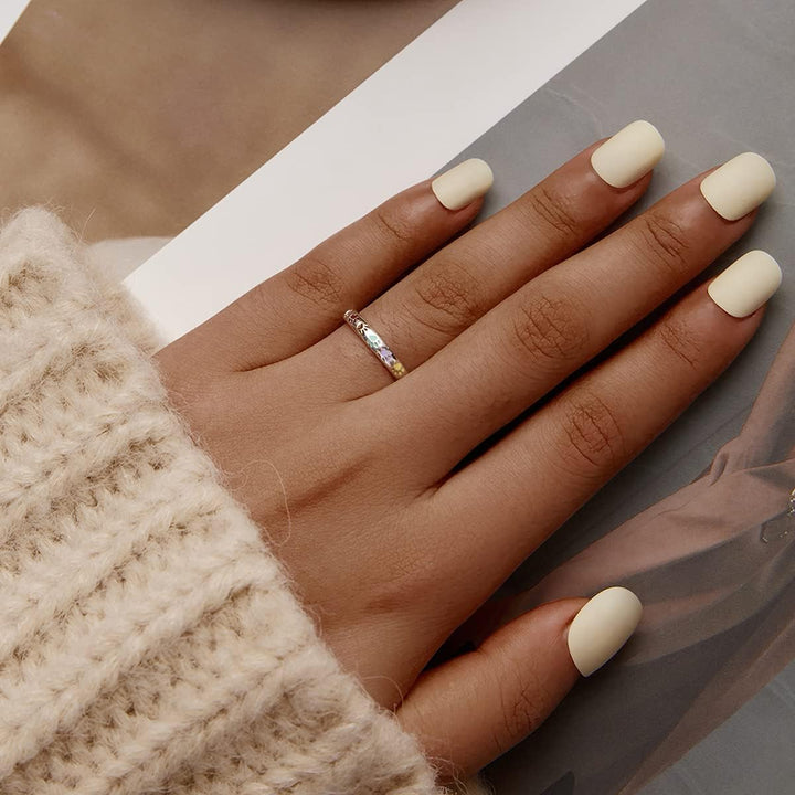 Anillo de Plata de Ley con Diseño de Huella