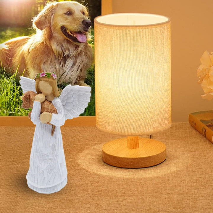 Set de Regalo en Memoria de Perro con Figuras de Ángel de la Amistad y Pulsera Chakra del Puente Arcoíris