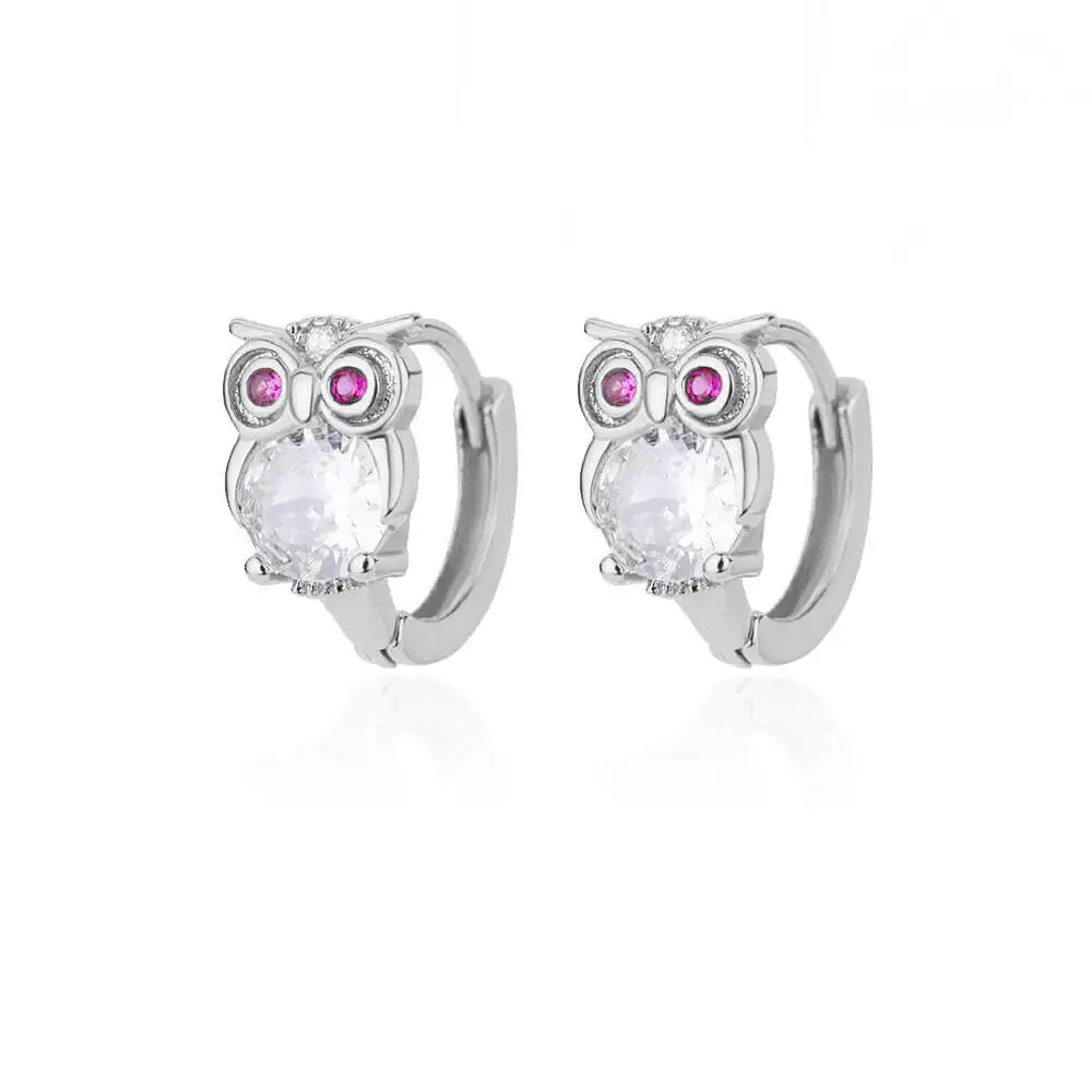 Pendientes de Aro con Animales de Cristal