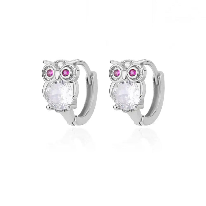 Pendientes de Aro con Animales de Cristal