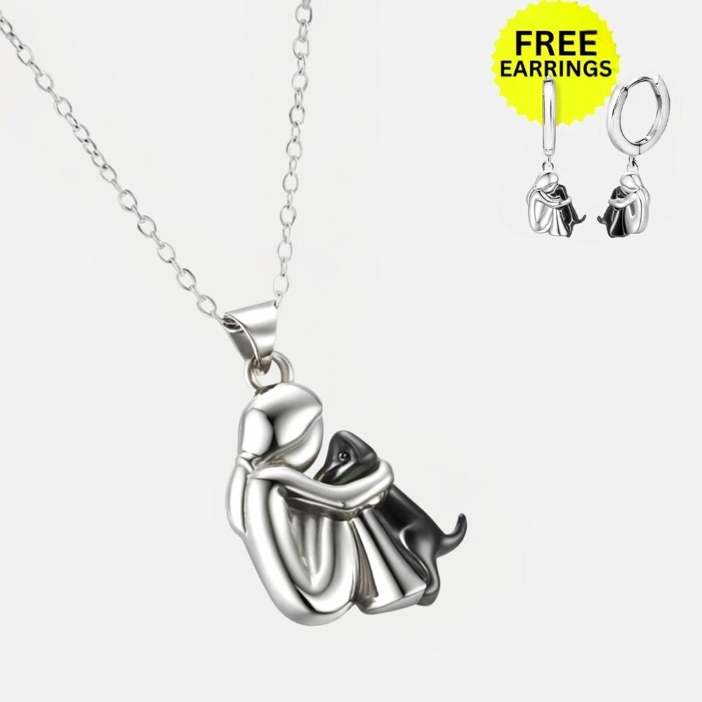 Collar con Colgante de Abrazo y Pendientes de Regalo – Oferta por Tiempo Limitado