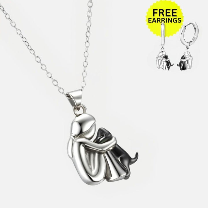 Collar con Colgante de Abrazo y Pendientes de Regalo – Oferta por Tiempo Limitado