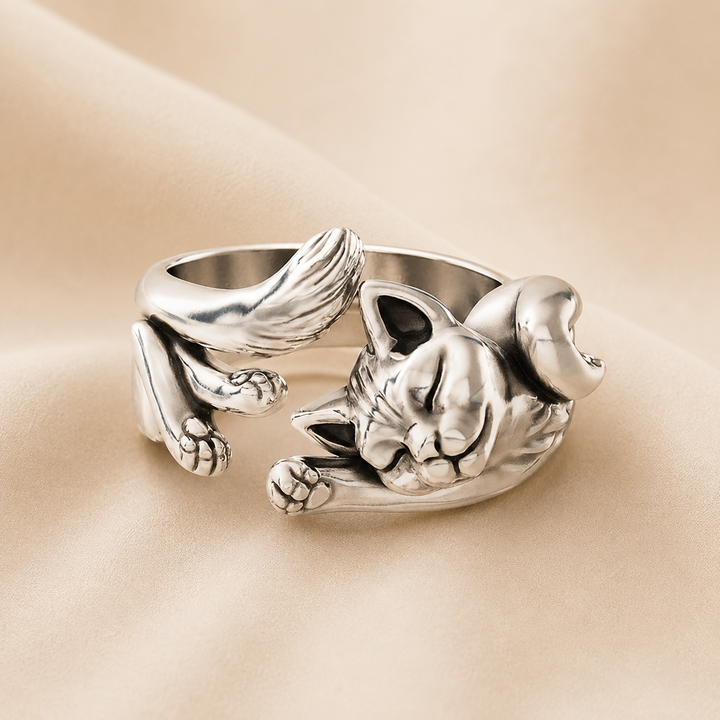 Anillo de Gato Vintage de Plata