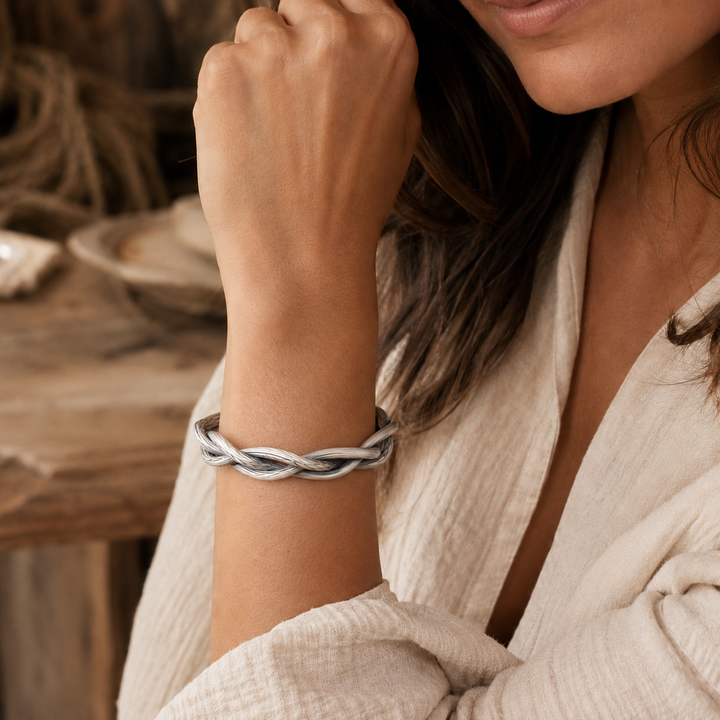 Pulsera de Plata Trenzada Vintage