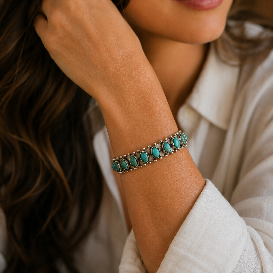 Pulsera de Piedra Turquesa Vintage