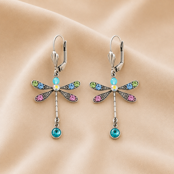 Pendientes Elegantes de Libélula Tallada