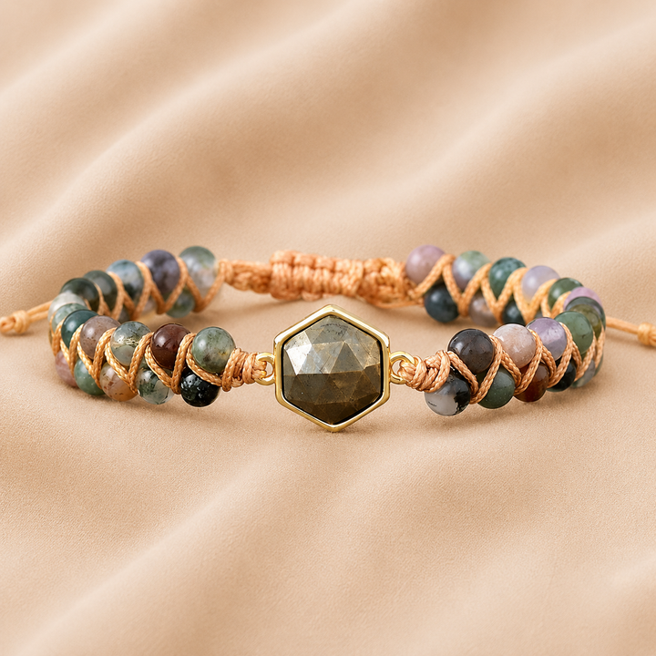 Pulsera Hexagonal de Labradorita