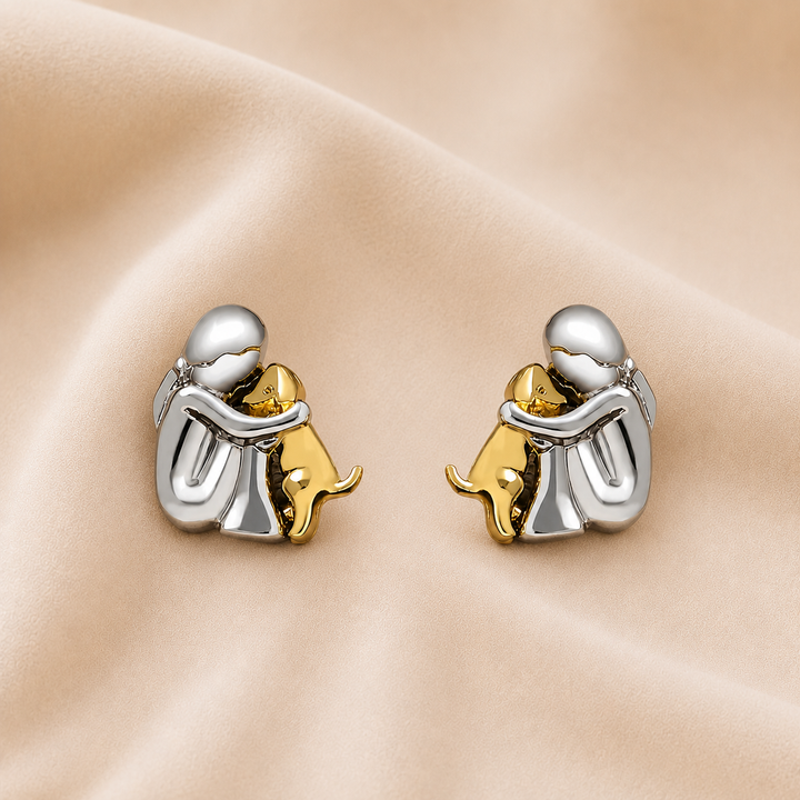 Pendientes de Aro en Plata y Oro Bicolor
