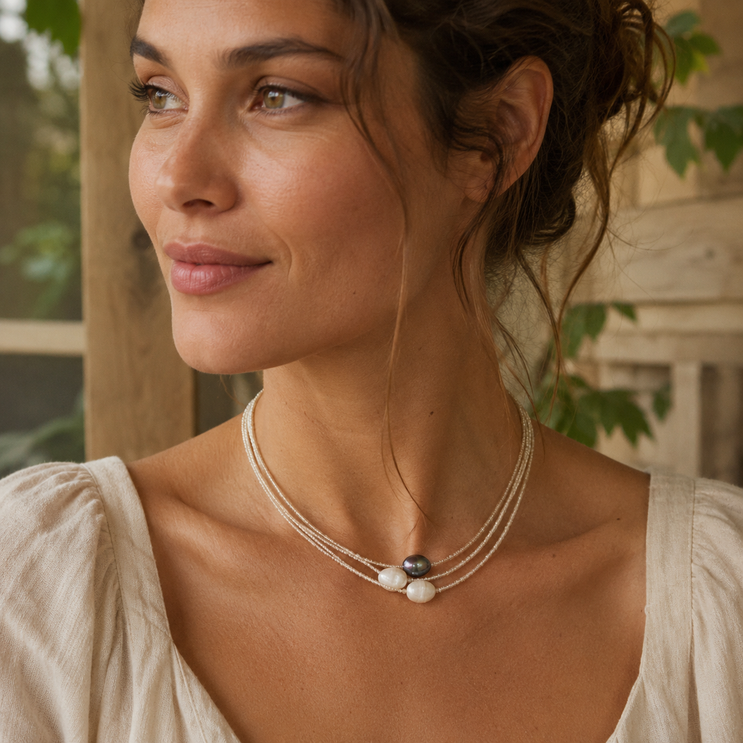 Collar de Perlas de Agua Dulce Vintage