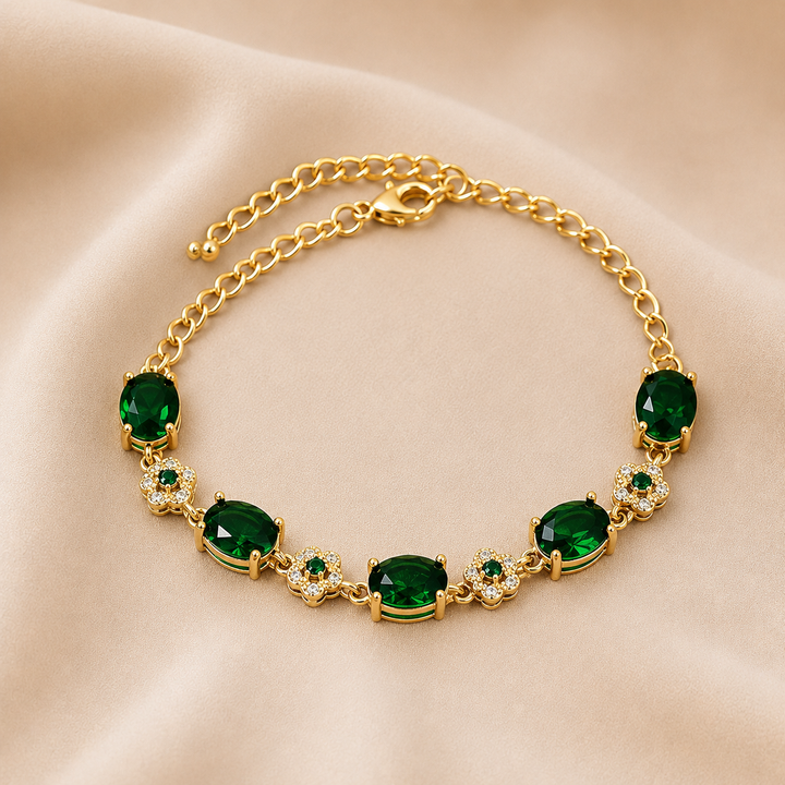 Pulsera de Cristal Verde del Jardín Encantado