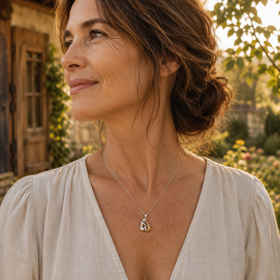 Collar con Colgante de Abrazo