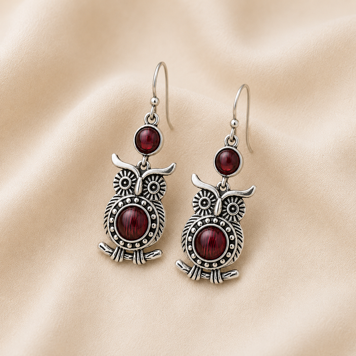 Pendientes Búho Rubí