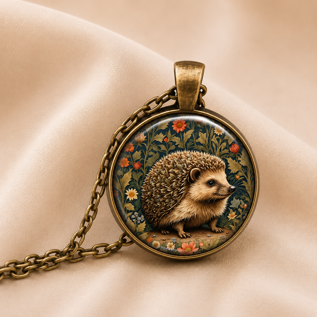 Collar de Colgante de Vidrio de Animal Espiritual del Bosque