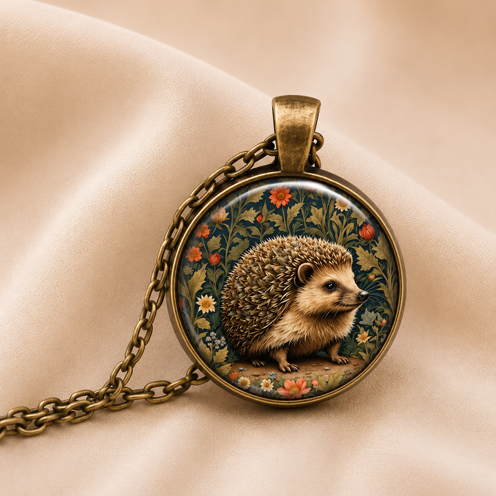 Collar de Colgante de Vidrio de Animal Espiritual del Bosque