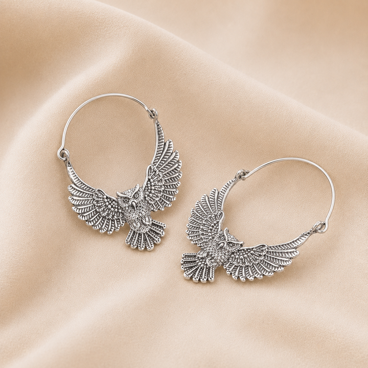 Pendientes Declarativos de Búho Vintage Bohemio