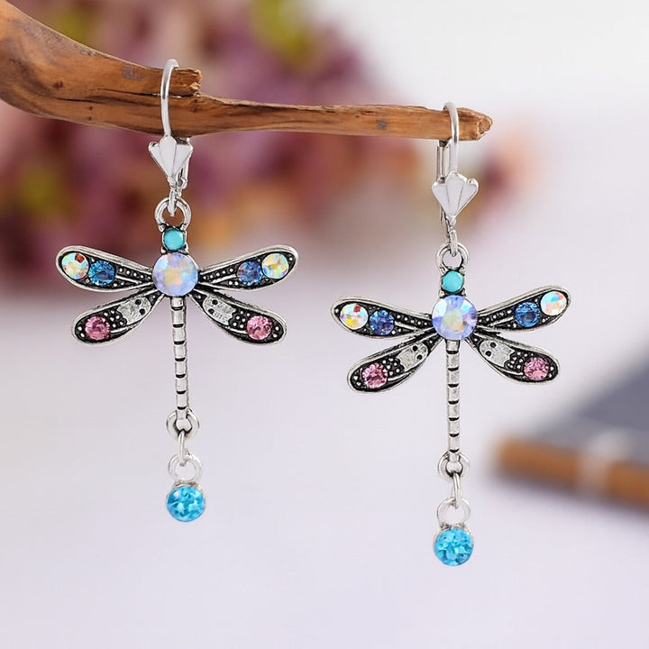 Pendientes Elegantes de Libélula Tallada