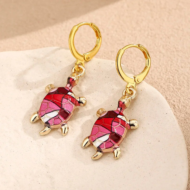 Pendientes Huggie de Tortuga Marina con Encanto Oceánico