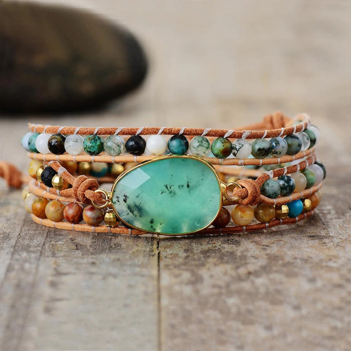 Pulsera de Jade y Ágata Musgo