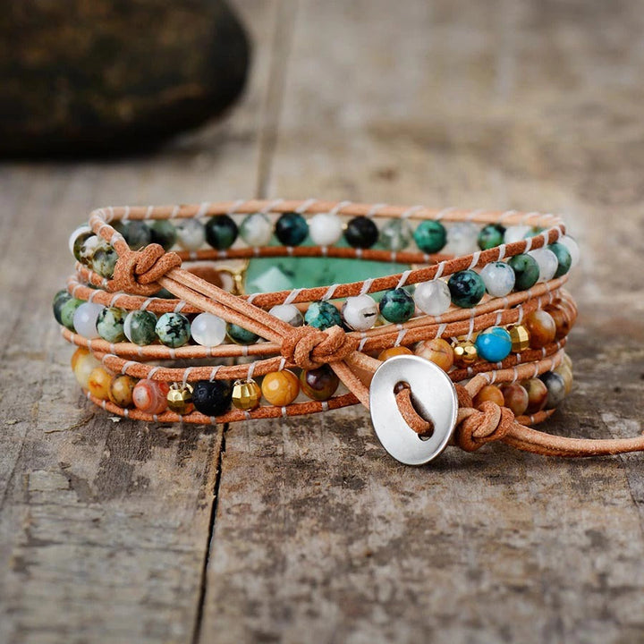 Pulsera de Jade y Ágata Musgo