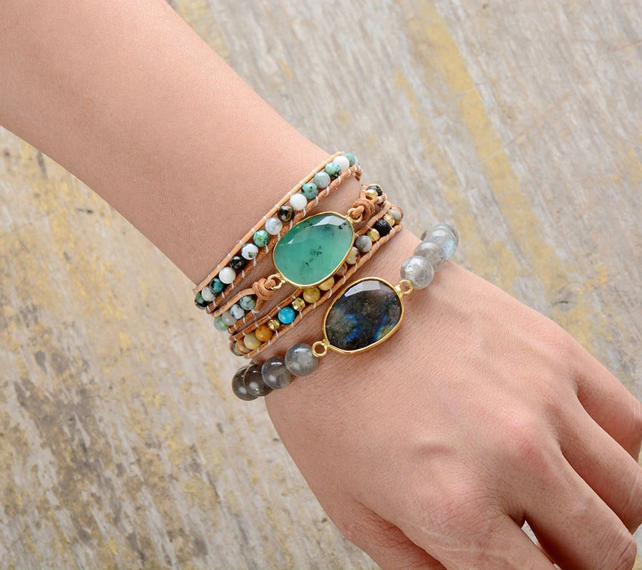 Pulsera de Jade y Ágata Musgo