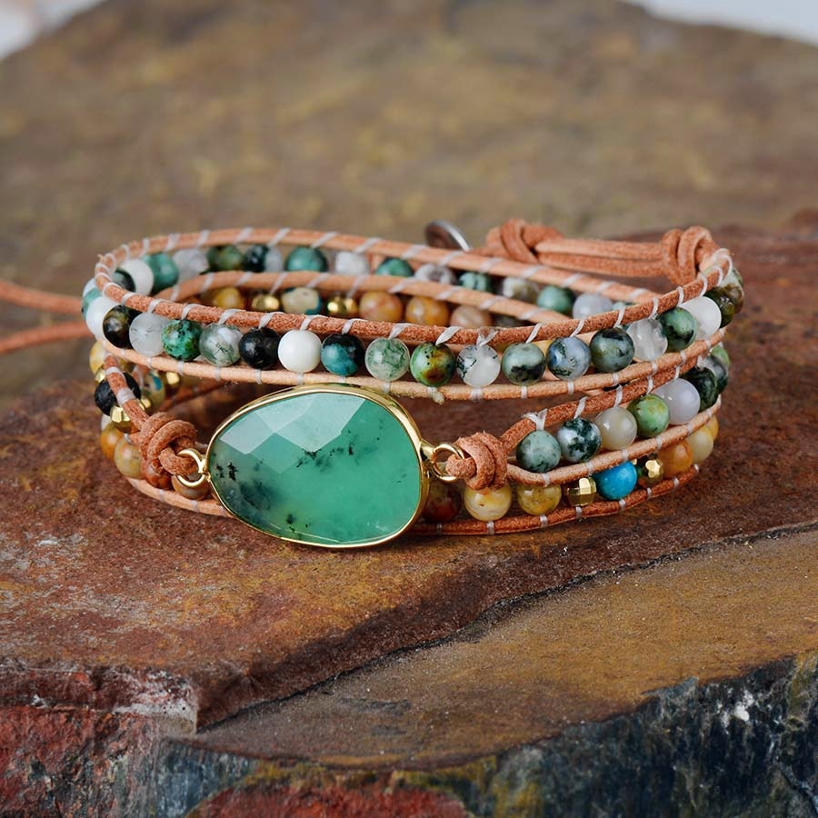 Pulsera de Jade y Ágata Musgo