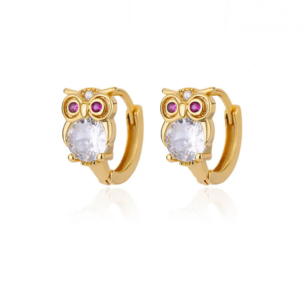 Pendientes de Aro con Animales de Cristal