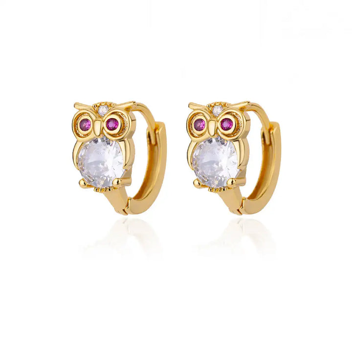 Pendientes de Aro con Animales de Cristal