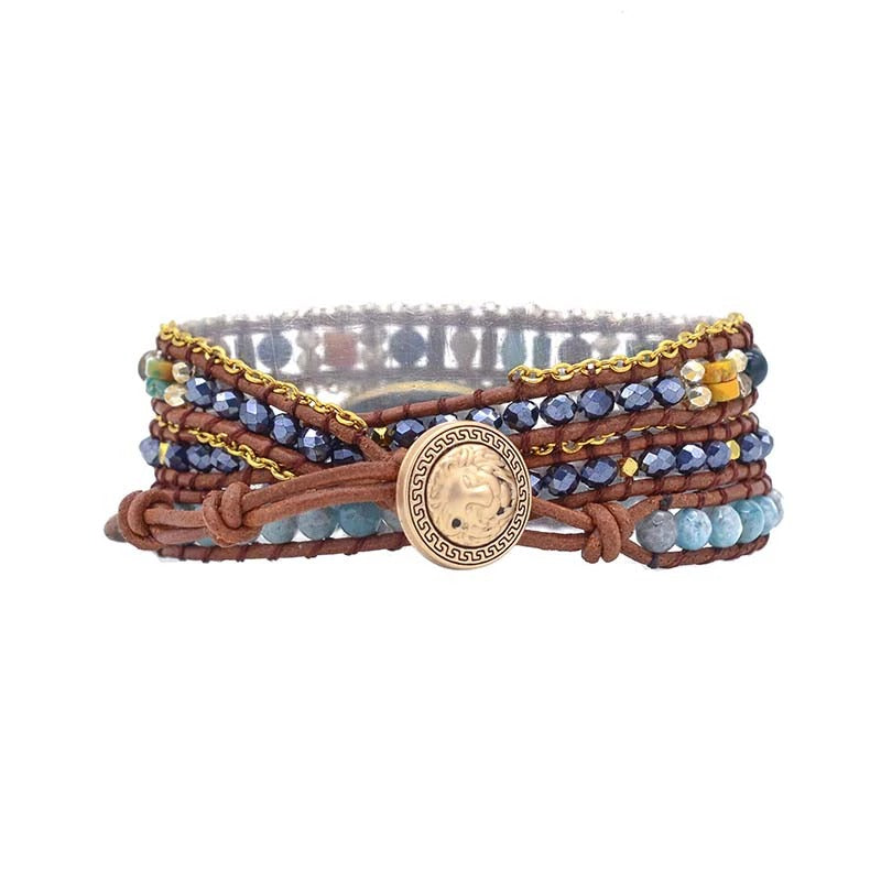 Pulsera Envoltura de Apatito Azul
