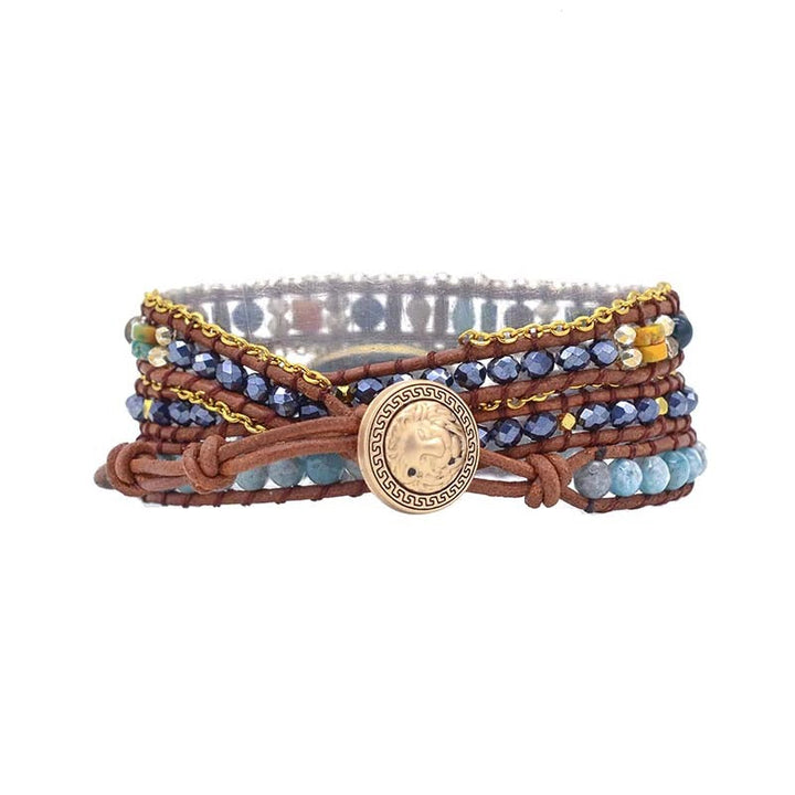 Pulsera Envoltura de Apatito Azul