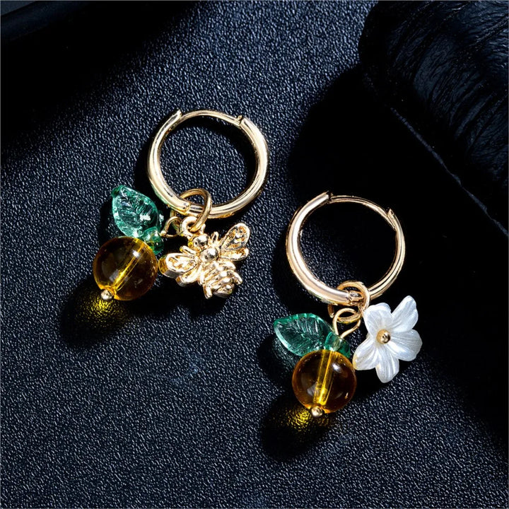 Pendientes de Aro con Flor de Naranjo