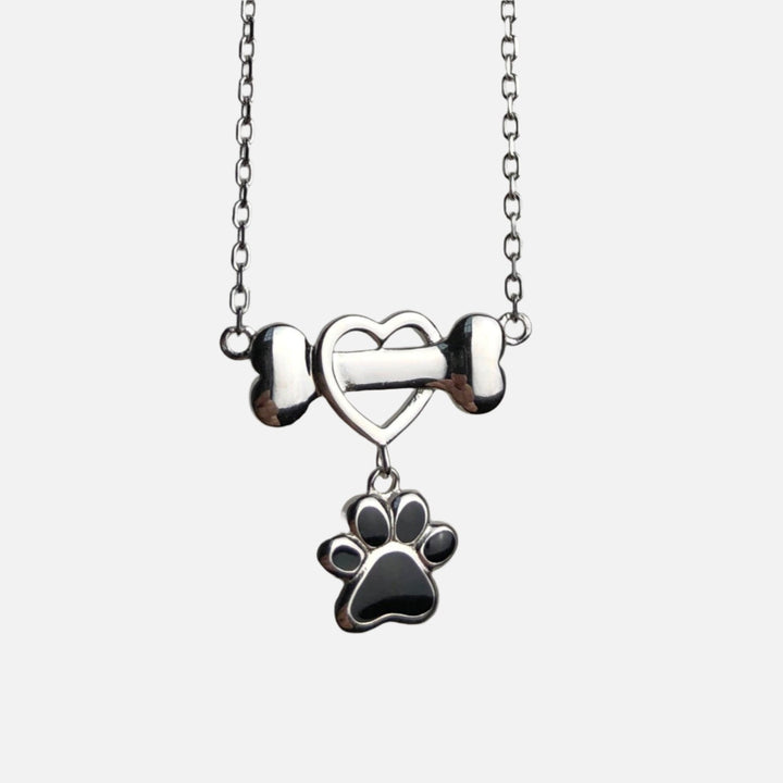 Collar de Patita de Perro Delicado en Acero Inoxidable