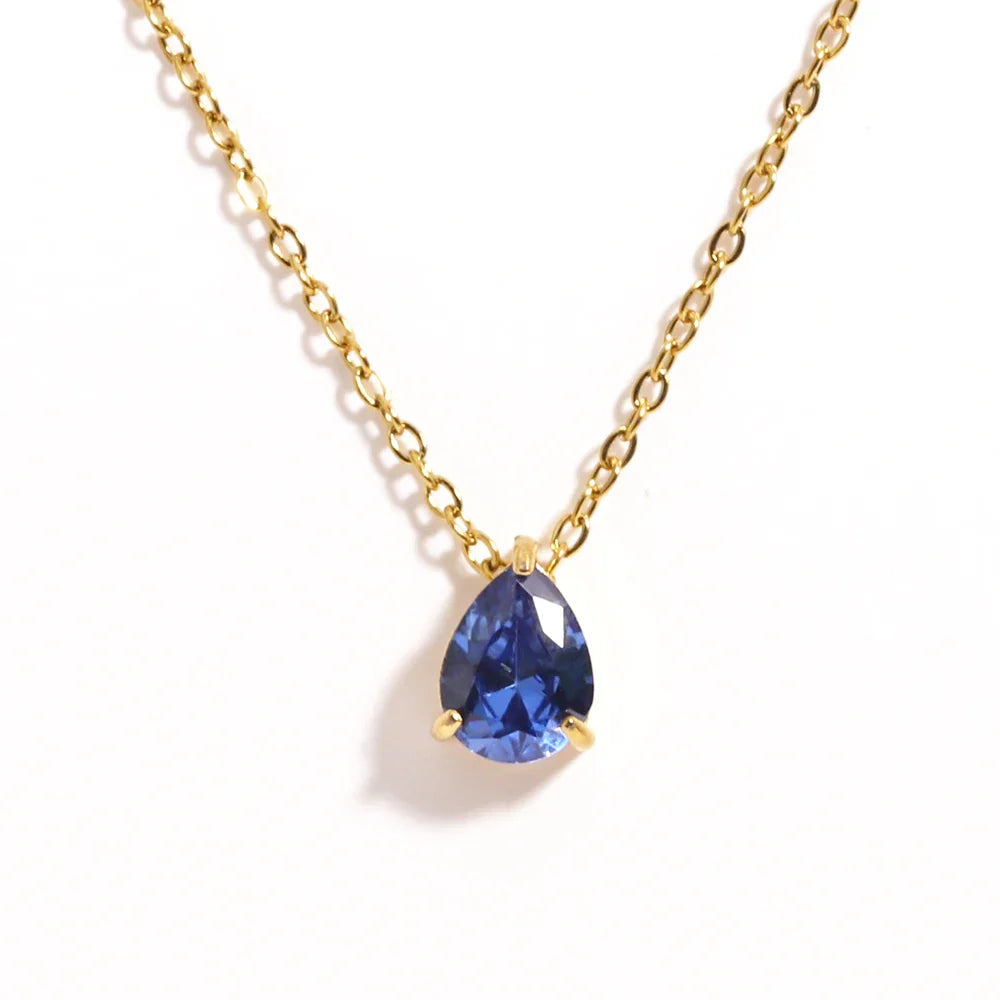 Collar de Cristal en Forma de Gota con Piedra de Nacimiento