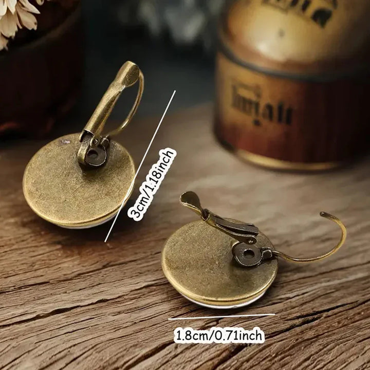 Pendientes de Cristal en Forma de Dome con Animales Juguetones