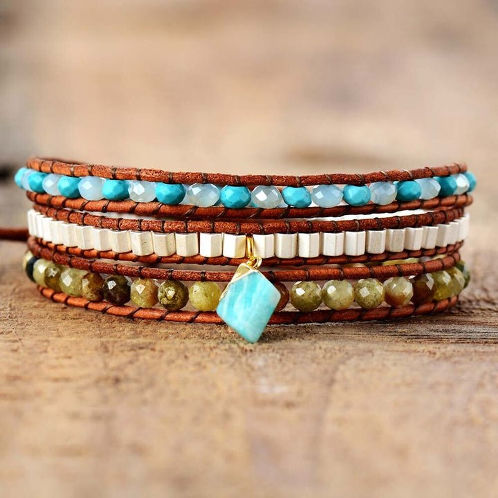 Pulsera Envolvente de Amazonita