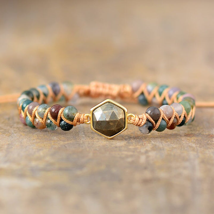 Pulsera Hexagonal de Labradorita