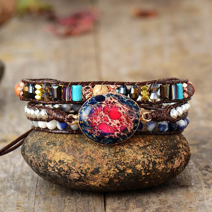 Pulsera de Jaspe Imperial de Fuego