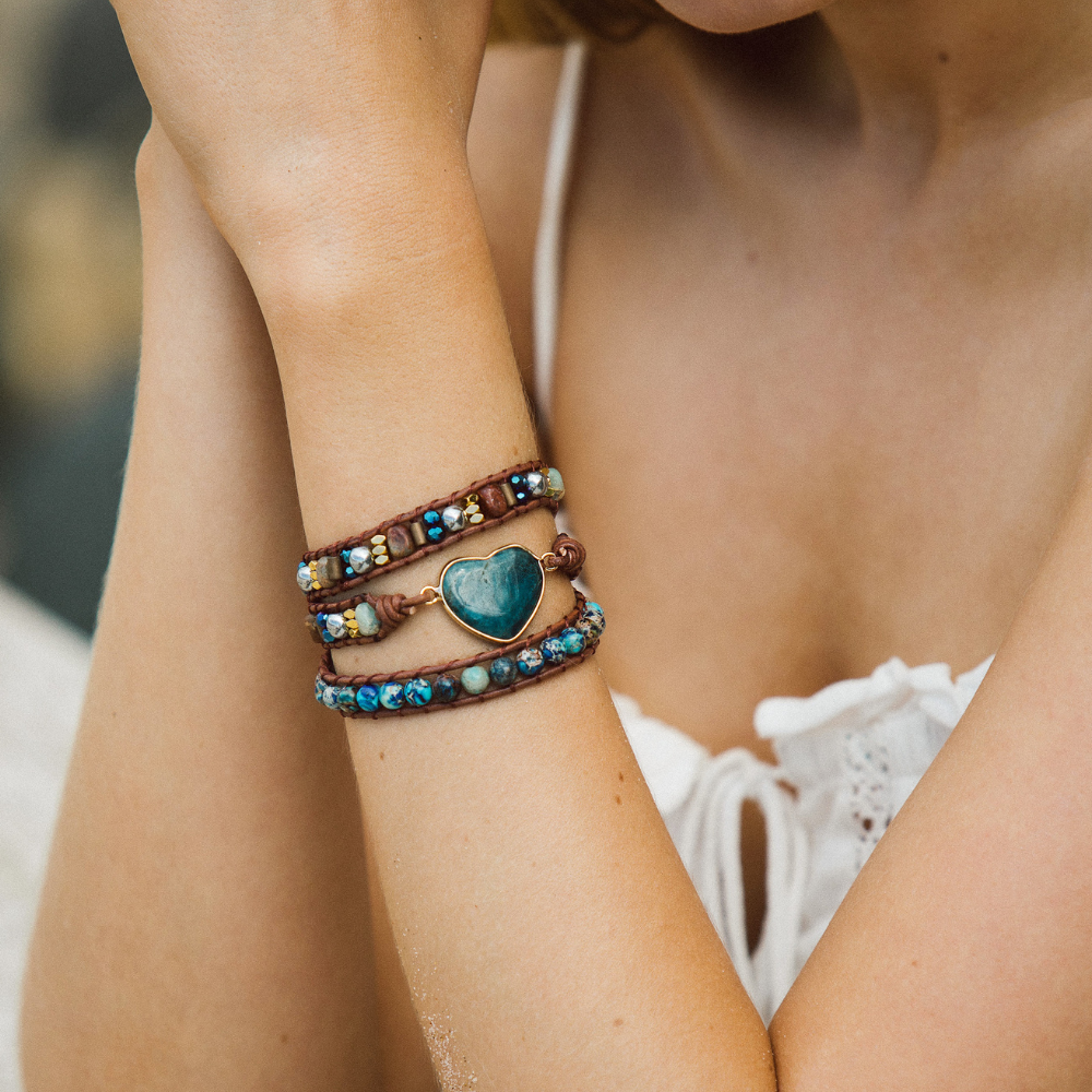Pulsera de Protección de Apatito Azul