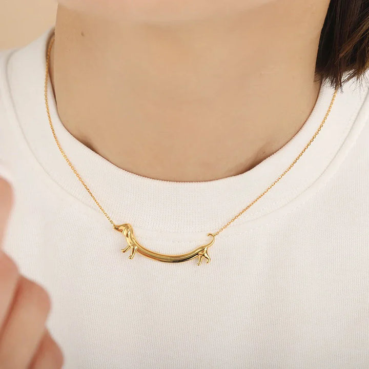 Collar de Salchicha en Tono Dorado