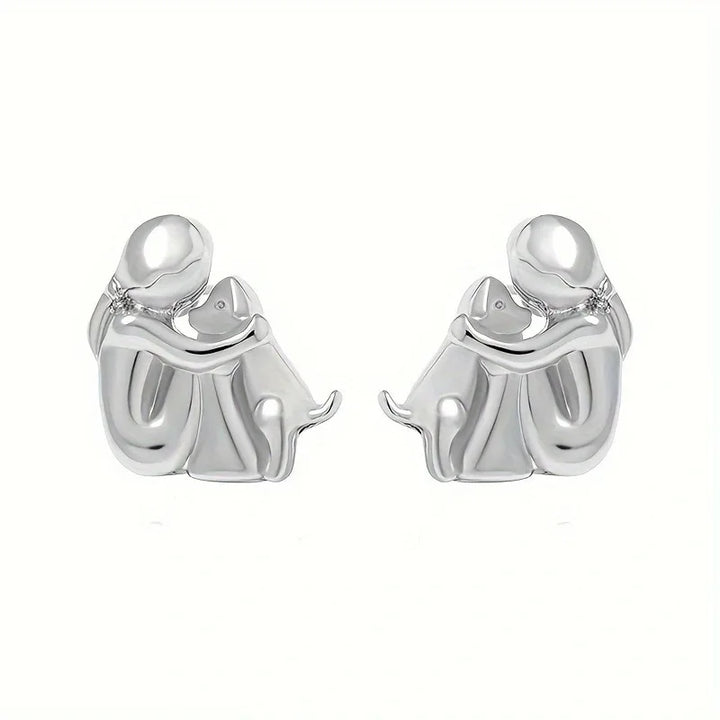 Pendientes de Aro en Plata y Oro Bicolor