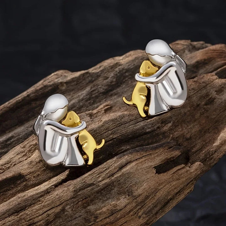 Pendientes de Aro en Plata y Oro Bicolor